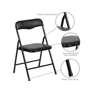 Flash Furniture Mindy Kids 5-Piece Folding Table and Chairs Set for Daycare and Classrooms, Children's Activity Table and Chairs Set, Black - Image 7