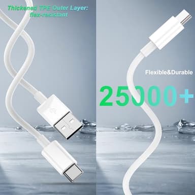 Car Carplay Cable for iPhone 15/16/17 Charger Cord,USB A to USB C Fast Charging Cable 3FT 2Pack Compatible for Apple 17 Pro Max/16 Plus/for IPad Pro 12.9/11/Air 5th/4th Mini Gen Type C Charge - Image 6