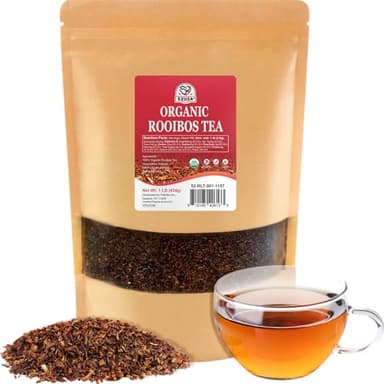 52USA Organic Rooibos Tea, 1 LB, Red Rooibos Loose Leaf Tea, Naturally Caffeine-Free, Pure South African Red Bush Herbal Tea, Non-GMO, USDA Organic - Image 1