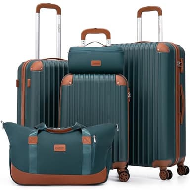 Cosbarn Luggage Sets 5 Piece Suitcases with Wheels, Suitcase Set ABS Hard Case Luggage with TSA Lock Spinner Wheels Durable Travel Luggage - Image 1