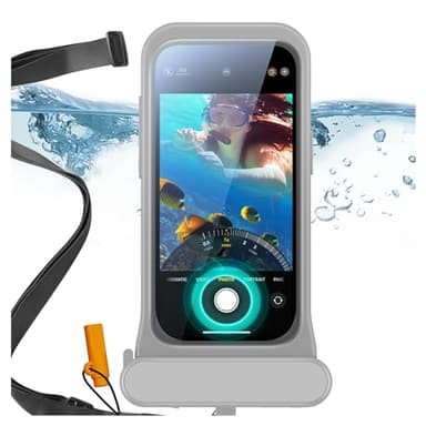ESR Waterproof Phone Pouch for iPhone 13 Pro / 14 Pro / 15 Pro, Underwater Touch Sensitivity, IPX8 Floating Waterproof Cellphone Case with Lanyard, Dry Bag for Snorkeling, Titanium - Image 1