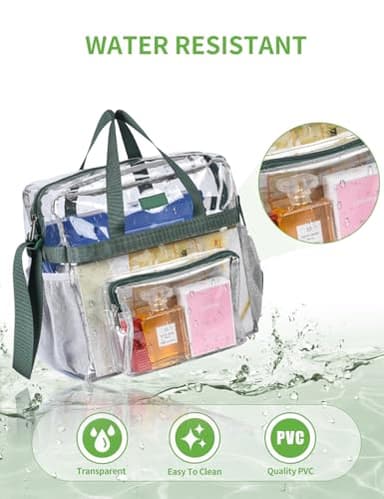 Bagenius Clear Bag Stadium Approved 12x6x12 Clear bag for Stadium Events Sports Concert Festival Work, Green - Image 3
