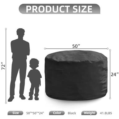 Hobestluk 5FT Bean Bag Chair Giant Bean Bag Chairs for Adults Large Bean Chairs with Removable Cover, Beanbag Chair with Filler, Adult Bean Bag Chairs for Living Room, Bedroom - Image 2