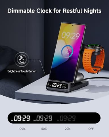Wireless Charging Station for Samsung, 3 in 1 Wireless Charger for Samsung S25/S24/S23/Z Flip/Z Fold, for Galaxy Watch 8 Classic/8/Ultra/7/FE/6/5, SwanScout 708S (NO Adapter) - Image 3