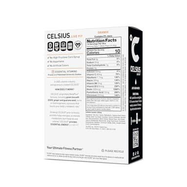CELSIUS On-the-Go Powder Stick Zero Sugar (14 Sticks per Pack), Orange, 2.60 Oz - Image 2