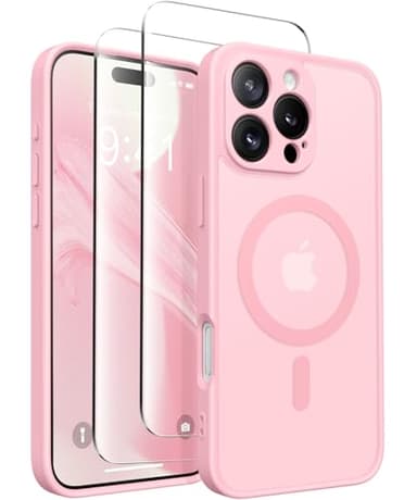 CAPRARO Magnetic Compatible with iPhone 16 Pro Max Case, Upgraded [Full Camera Protection] [Compatible with MagSafe] Protective Translucent Matte Women Phone Case Cover, Peach Pink - Image 1