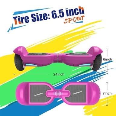 HOVERSTAR Hoverboard with Bluetooth Speaker, Self Balancing Scooters with Led Lights, Electric Hover Boards Suite to Kids, Girls, Boys, Indoor and Outdoor Use. (MATT PURPLE) - Image 4