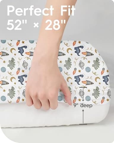 Premium Fitted Baby Boy Crib Sheets for Standard Crib Mattress - Ultra-Soft Jersey Knit Crib Mattress Sheet, Safe and Snug, Durable, Stylish Crib Sheet, 28''x52''x9'' Extra Deep Pocket - Image 6
