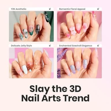 Beetles 3D Gel Nail Art Kit-Crystal Orb 3D Nail Art Clear 1 oz 5 in 1 Non-Sticky Hand Sculpting Building for Beginner DIY Salon at Home,Clear Solid Builder Nail Gel, UV & LED Lamp Cured Needed - Image 4