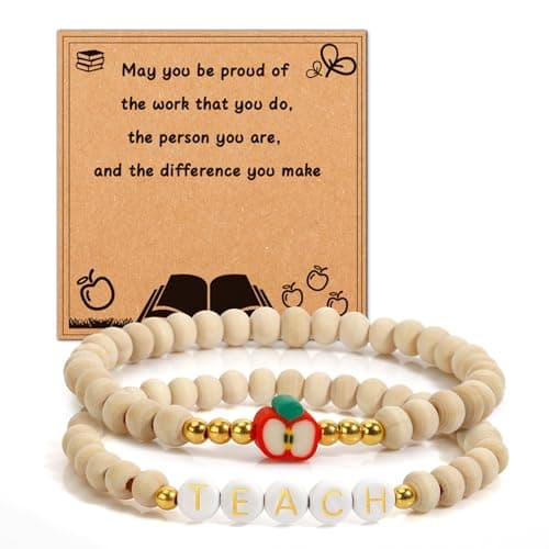 DUIOQ Teacher Gifts,Teacher Christmas Gifts - Appreciation Thank You Stocking Stuffers Teachers Bracelet for Daycare Dance Preschool Special Education Music Kindergarten Mrs Under 10 Dollars - Image 1