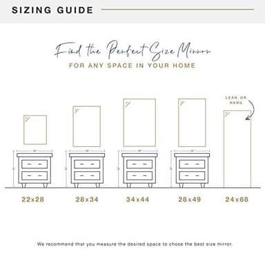 MCS Ezra 22.66x28.66 Large Wall Mirror, Brushed Nickel & Beveled Detail Mirror, Vertical & Horizontal Wall Hanging Mirror for Bathroom, Bedroom & Livingroom - Image 6