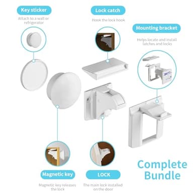 32 Pack Magnetic Baby Proof Cabinet Locks with 128 Screws & 3M Tapes | Child Safety Locks for Cabinets, Drawers, Glass Doors - Image 7