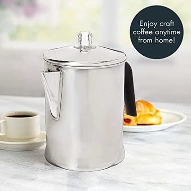 Primula Today Aluminum Stove Top Percolator Maker Durable, Brew Coffee On Stovetop, 9 Cup, Silver - Image 3