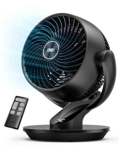 Dreo Fan for Bedroom, 13-Inch Oscillating Table Air Circulator Fan for Whole Room, 120° Tilt Adjustment, 28dB Ultra-Quiet, 70ft Powerful Airflow, 4 Speeds Desk Fans with Remote for Home, Office (Renewed) - Image 1