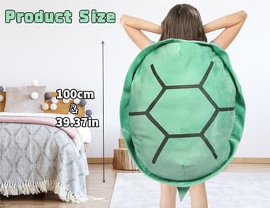 Rruonshully 40 Inch Wearable Turtle Shell Pillows Tortoise Shell Plush Turtle Stuffed Animal Dress Up Cushion Costume for Adlut - Image 2