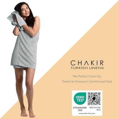 Chakir Turkish Linens |Hotel & Spa Quality 100% Cotton Premium Turkish Towels | Soft & Absorbent (Silver Gray, Bath Towel - Set of 4) - Image 3
