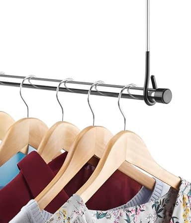 Whitmor Double Closet Rod - Heavy Duty Closet Organizer- Chrome - Image 5
