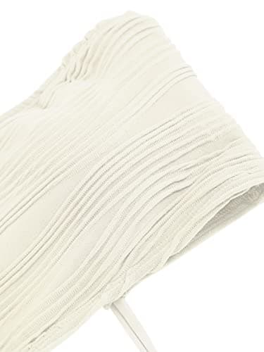 ZAFUL Women Strapless Textured Bandeau Bikini 2 Piece Swimwear Cheeky Solid Lace up Bathing Suits(1-Beige,M) - Image 7