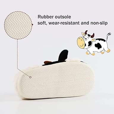 Jerzmy Cute Animal Cow Pig Men Women House Slippers, Comfy Memory Foam Cloudy Soft Slippers Plush Home Shoes for Bedroom Living Room Indoor - Image 4