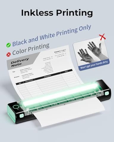 Phomemo Portable Printers Wireless for Travel, M08F Inkless Thermal Printer Support for 8.5"x11" US Letter, Small Bluetooth Printer Compatible with Phone, Laptop for Car, Office, Home Use, School - Image 5