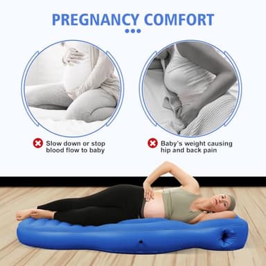 Toggloo Inflatable Full Body Pregnancy Pillow, Full Body Maternity Airbed with Belly Hole for Comfort – Best Prone Sleeping Support for Pregnant Women – Portable, Adjustable & Travel-Friendly, Blue - Image 3