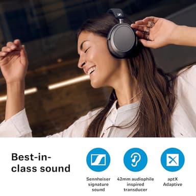 Sennheiser MOMENTUM 4 Headphones - Bluetooth Headset for Crystal-Clear Calls, Adaptive Noise Cancellation, 60h Battery Life, Lightweight, Graphite - Image 3