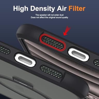 SKYLMW Compatible with iPhone 16 Case with Invisible Magnetic O-Ring Stand Military-Grade Translucent Case for iPhone 16 6.1" [Compatible with Mag-Safe][Great Grip Feeling], Black - Image 8