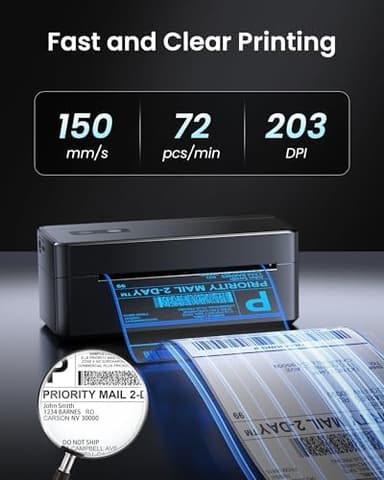 Asprink Shipping Label Printer, Bluetooth Thermal Label Printer for Small Business & Shipping Packages, 4X6 Wireless Thermal Printer Compatible with Android, IOS, Windows, Mac, Ebay, USPS, FedEx, Etsy - Image 3