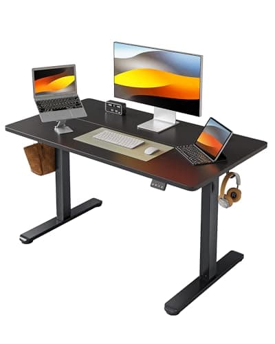 FEZIBO Electric Standing Desk, Height Adjustable Stand up Desk, 40 x 24 Inches Sit Stand Home Office Desk, Computer Desk, Black - Image 1