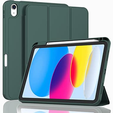 ZryXal iPad (A16) Case/iPad 10th Generation Case [11-Inch 2025/10.9 Inch 2022] with Pencil Holder, Smart Cover with Soft TPU Back [Support Auto Wake/Sleep] (New Midnight Green) - Image 1