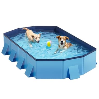 Raxurt Foldable Dog Pool for Unique Octagonal Structure, 82'' Durable Dog Pool with Reinforced Support Boards for Outside Backyard - Image 1