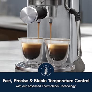 De'Longhi Dedica Duo Compact Espresso Machine - Cold Brew Coffee Maker with Milk Frother Wand- for Espresso, Hot & Iced Coffee, Cappuccinos, Lattes & Home Barista Brewing, Stainless Steel - Image 10