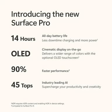 Microsoft Surface Pro 11 with Pro Flex Keyboard and Slim Pen, 2-in-1 Copilot+ PC, 13" OLED Touch, Snapdragon X Elite (12-Core, 3.4 GHz, 45 Tops NPU), 16GB RAM, 1TB SSD, Win 11 Pro, Sapphire (Renewed) - Image 2