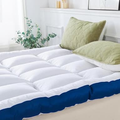 WhatsBedding 5 Inch Memory Foam Queen Mattress Topper 100% Cotton Top, Filled with Breathable & Soft Memory Foam Pillow Top,4 Elastic Straps, 80x60x5 Inch, Queen - Image 3
