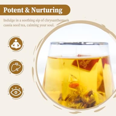 FullChea - Chrysanthemum Cassia Seed Tea, 30 Teabags, 5g/bag - Burdock Root, Goji Berries, Osmanthus, Honeysuckle Combination Herbal Tea - Image 3