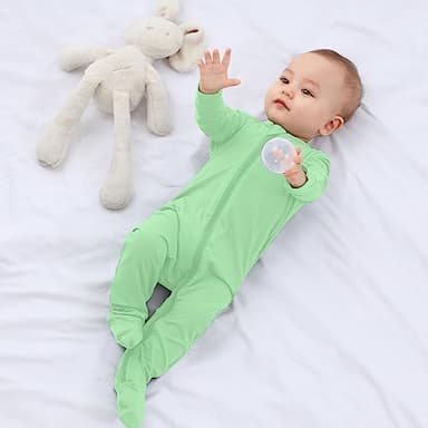 GUISBY Baby Footed Pajamas, Long Sleeve with Mittens Sleepers ，Newborn Girl Sleepers - Image 2