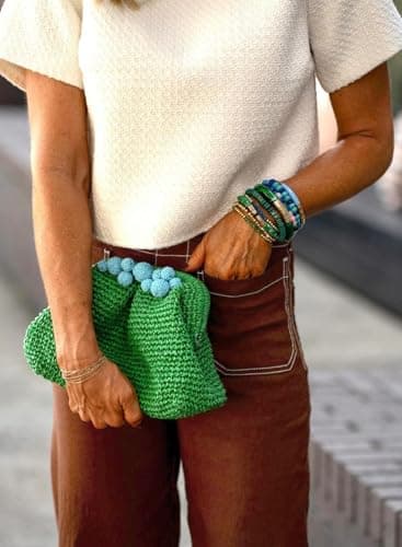 miduo Womens Slim Spring Pants Contrast-Stitch High Waist Zipper Button Cropped Wide Leg Trousers Straight Leg Pants with Pockets Brown 29 - Image 4