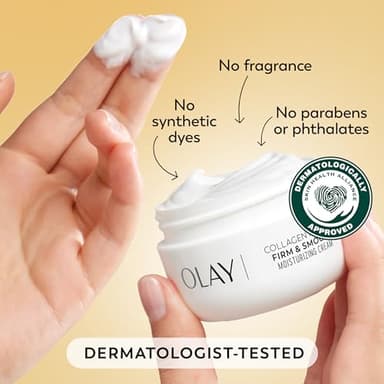 Olay Collagen Peptide Face Moisturizer, Firm & Smooth Cream -Fragrance-Free - Hydrating, Firming, Anti-Aging, Anti-Wrinkle, Firming, Smoothing - Recyclable Sustainable Eco Jar, Non-Greasy, 2 Oz - Image 7
