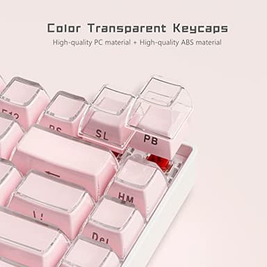 Womier Jelly Keycaps-Crystal Cute Keycaps Pink 60 65 75 100 Percent, Side Printed Elegant Key caps Custom113 Keys, OEM Profile for 61/68/84/87/98/100 Cherry Gateron MX Mechanical, Pink - Image 2