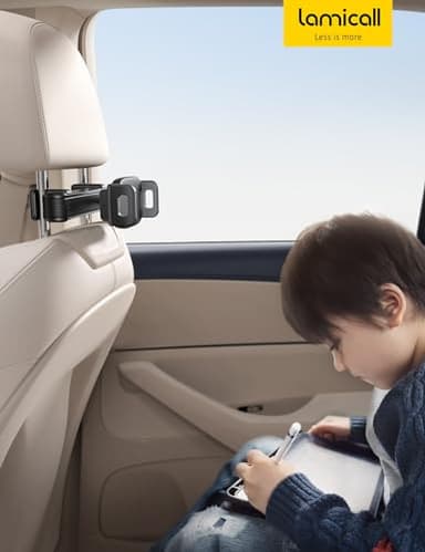 Lamicall Car Headrest Tablet Holder - [Lockable] [3 in 1 Extension Arm] Upgrade Tablet Mount for Car Backseat, Road Trip Essentials for Kids, for iPad Pro, Air, Mini, Galaxy, Fire HD, 4.7-13" Tablets - Image 7