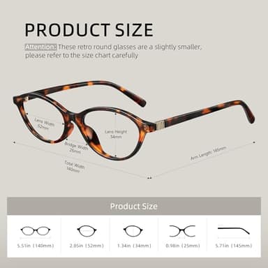 resjok Blue Light Glasses for Woman - Fashion Oval Frame Blue Light Blocking Glasses, Anti Eyestrain Eyeglasses (DarkTortoise) - Image 6