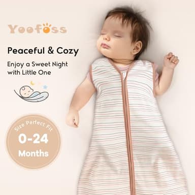 Yoofoss Baby Sleep Sack 6-12 Months 0.5 Tog Wearable Blanket for Baby, 3 Pack 100% Organic Cotton Infant Toddler Sleeping Sack 2-Way Zipper Lightweight Sleep Sack - Image 7