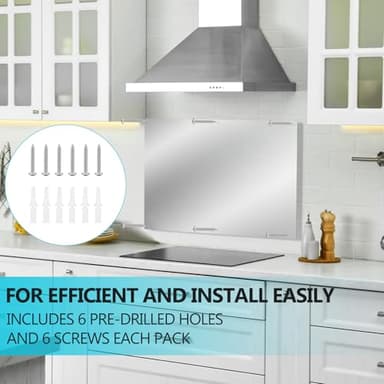 32" x 30" Thicken Heavy Range Hoods Stainless Steel Backsplash,Panel Splatter Guard for Stovetop,6 Pre Drilled Holes for Easy Installation,Keep the Walls Clean, Bright and Beautiful (32" x 30") - Image 2