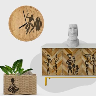 African Tribal Stencils for Painting on Wood, 9 Pieces 6 x 6 inch, Canvas, Paper, Fabric, Walls and Furniture, African Stencil, Home Décor, Reusable DIY Art and Craft STENCILAIR - Image 3