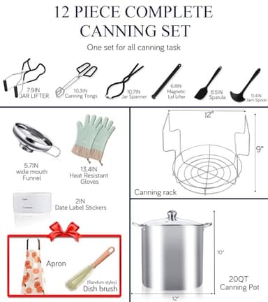 Canning Pot-Canning supplies starter kit, Stainless Steel Canning Tool Kit，Water bath canner with rack for canning. - Image 3