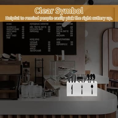 Allhercom Plastic Utensil Holder, Knife Fork and Spoon Holder Silverware Caddy, Acrylic Kitchen Cutlery Storage Box, Flatware Organizer for Countertop, Indoor Outdoor Party Tableware Holder (White) - Image 7