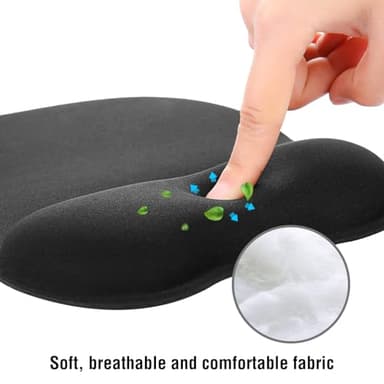 EooCoo Ergonomic Mouse Pad with Wrist Support, Mousepad with Memory Foam Wrist Rest and Non-Slip Base for Computer, Cafe, Home & Office, 9.64 x 8.26 in Office Desk Accessories - Image 4