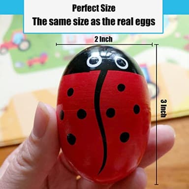 LHYCS 8PCS Wooden Percussion Eggs, Colorful Musical Easter Maracas Egg Shakers - Image 2