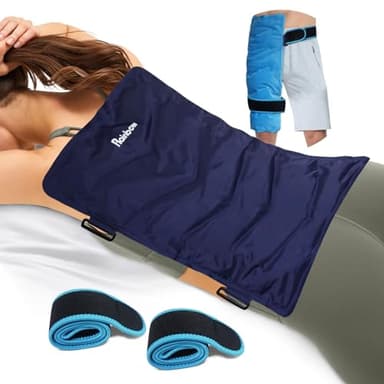 RAINBOW Extra Large Gel Ice Pack for Injuries Reusable (20.5''x 13''), Flexible Cold Pack for Back Pain Relief, Hot Cold Therapy Full Back Ice Pack for Swelling, Bruises & Sprains - Image 1