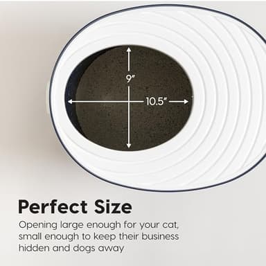 IRIS USA Cat Litter Box, Large Top Entry with Litter Catching Lid and Scoop, Dog Proof, Cat Box Enclosure, Navy/White - Image 5
